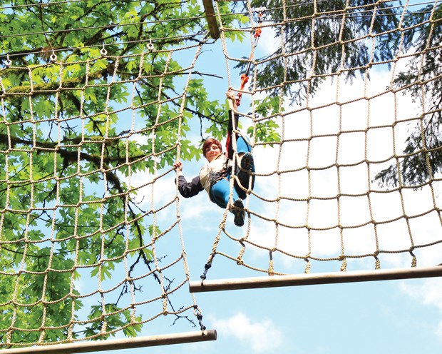 The climbing net at Wild Play in Maple Ridge.