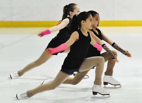 Many of the skaters in the Killarney Figure Skating Club practice five to six days a week, both before and after school. They also give back to the club by volunteering to teach children how to skate. Photograph by: Rebecca Blissett