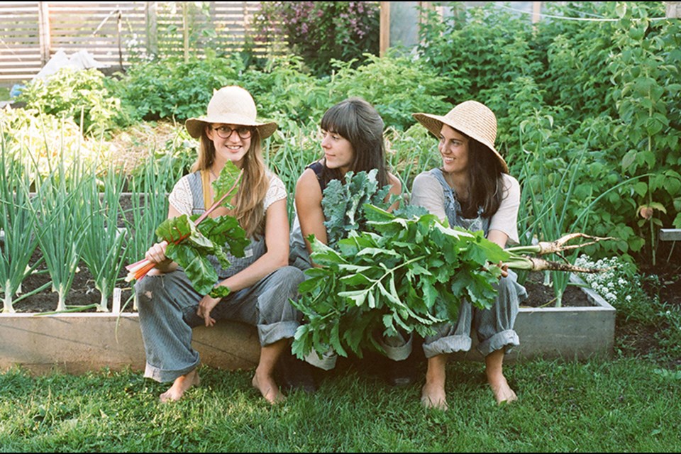 Growing season: Lisa Giroday, Sandra Lopuch and Sam Philips from Victory Gardens are getting set to once again plant the edible garden plots at River Market in New Westminster.