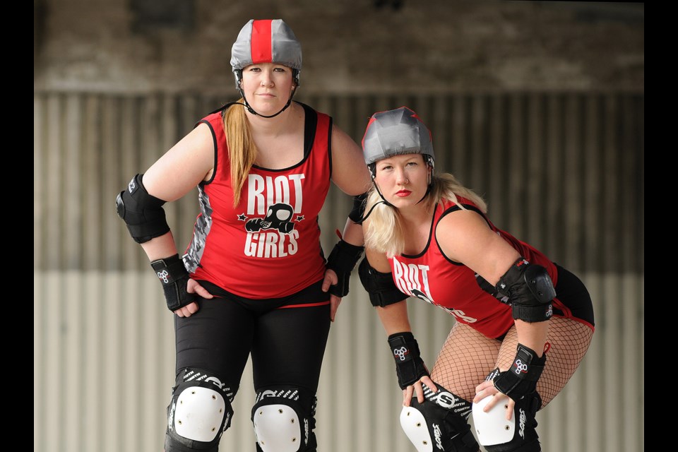 Jaydeen Williams and Alisha Hackinen (derby names Squid Pro Quo and Smackin'em) compete for the Riot Girls. The Terminal City Rollergirls roller derby league begins its eighth season on Saturday.