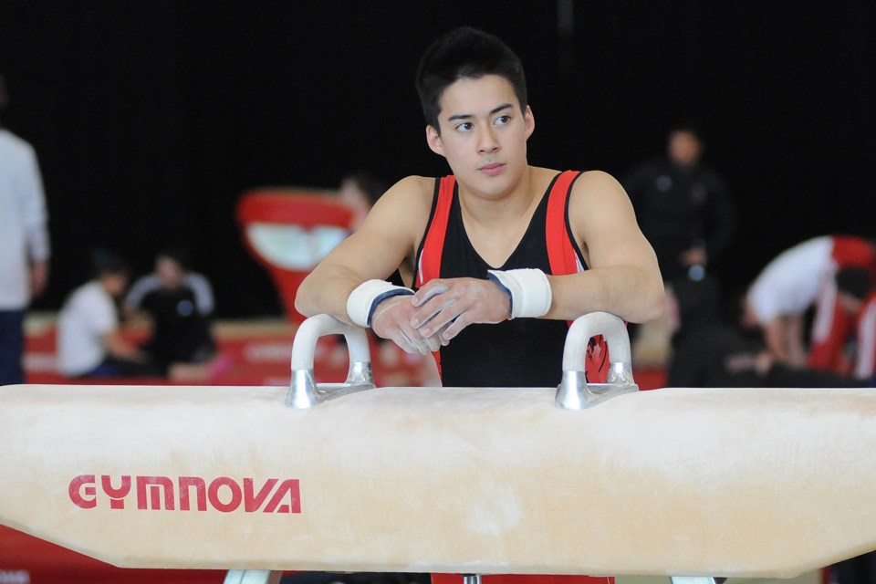 Aaron Mah prepares to warm up at the Pacific Rim Championships April 10, 2014.