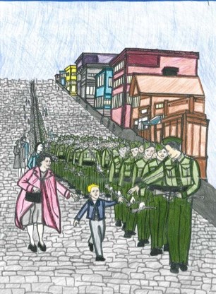 Wait for Me, Daddy: Anna Rodriguez, an F.W. Howay Elementary School, won first prize in the Grade 3 category of the City of New Westminster's Heritage Week contest.