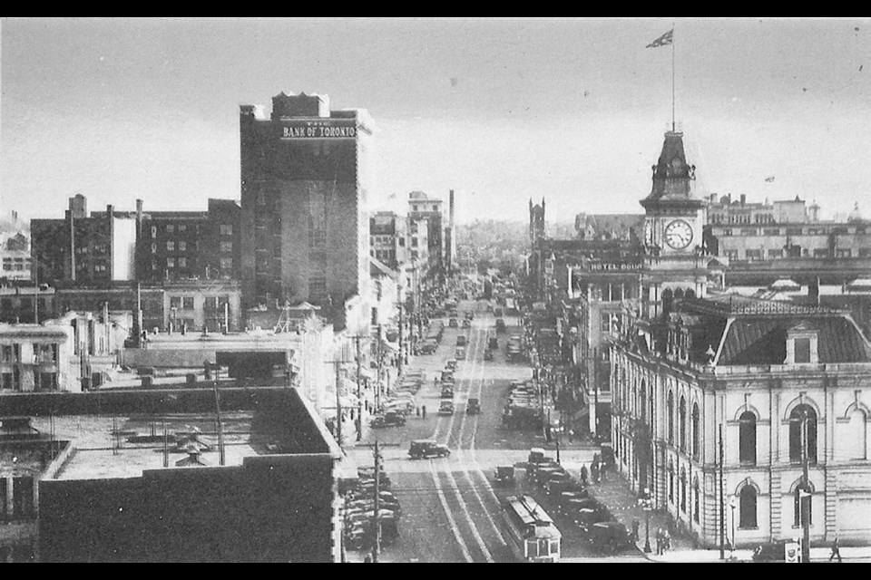 Douglas Street, looking south from top of the Hudson's Bay building. — Valerie Burgess