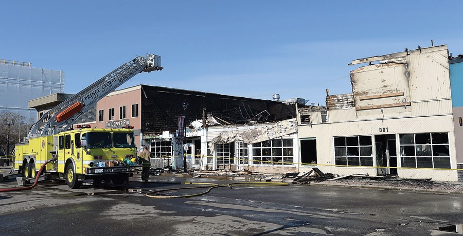 Fire scene in the 300 block of George Street Monday morning. Citizen photo by Brent Braaten May 5 2014
