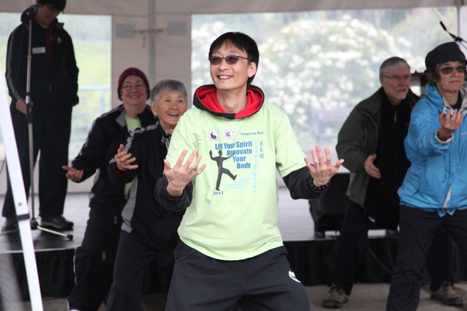 Tai-Chi group at the annual Rhododendron festival at the Shadbolt Centre.