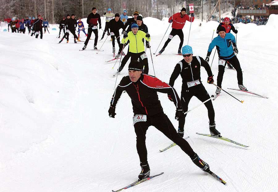 Solo Iceman start the 8km ski from the Otway ski lodge.