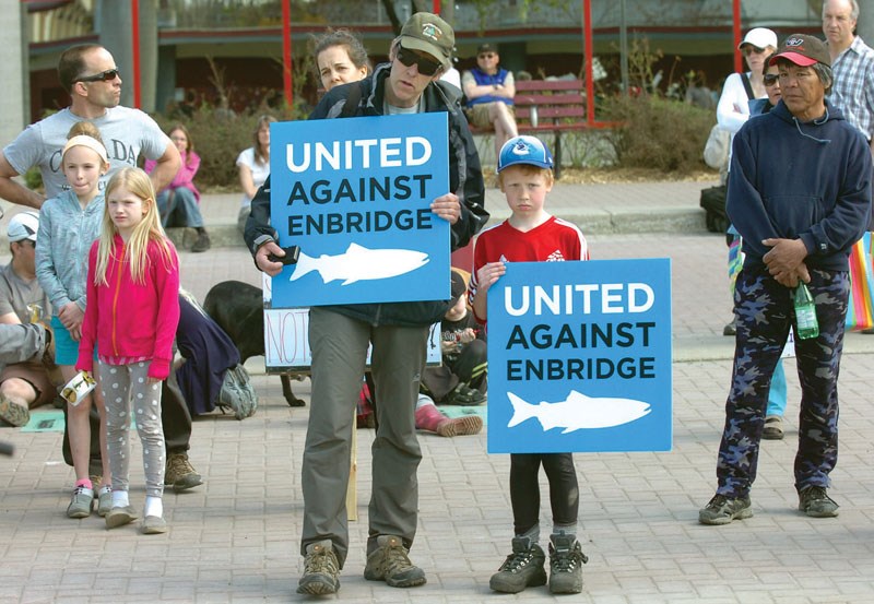 Yinke Dene Alliance, the Sea to Sand Conservation Alliance, and others gathered at the Prince George Civic Centre Plaza Saturday for an anti-Enbridge rally.