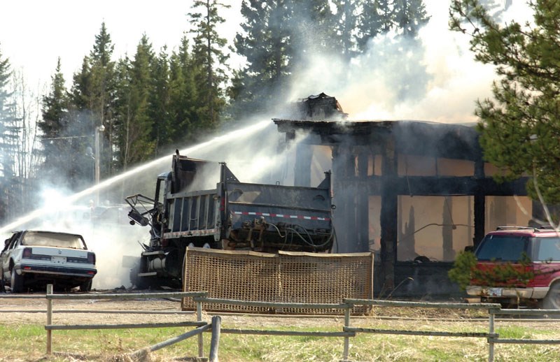 Volunteer firefighters from Ferndale Tabor, Pineview, Buckhorn, Red Rock and Beaverly, attended a structure fire on the Old Cariboo Highway Sunday afternoon.