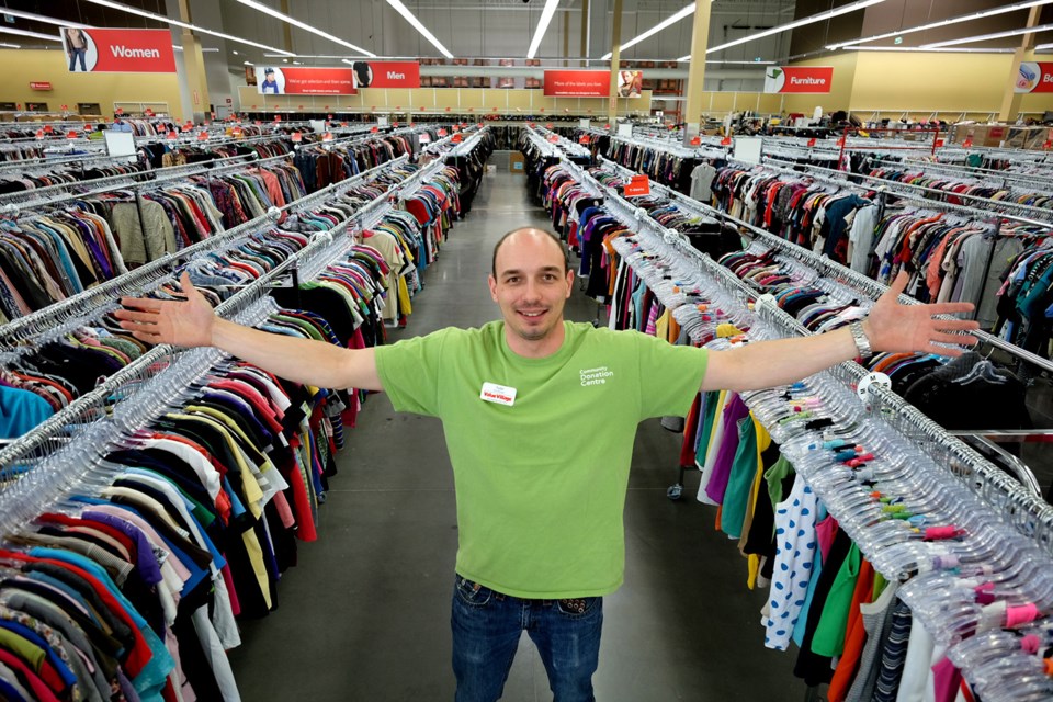 Shabby chic: Value Village Queensborough manager Todd Pols is getting ready for shoppers to descend on the 30,000-square-foot store when it opens on Thursday.