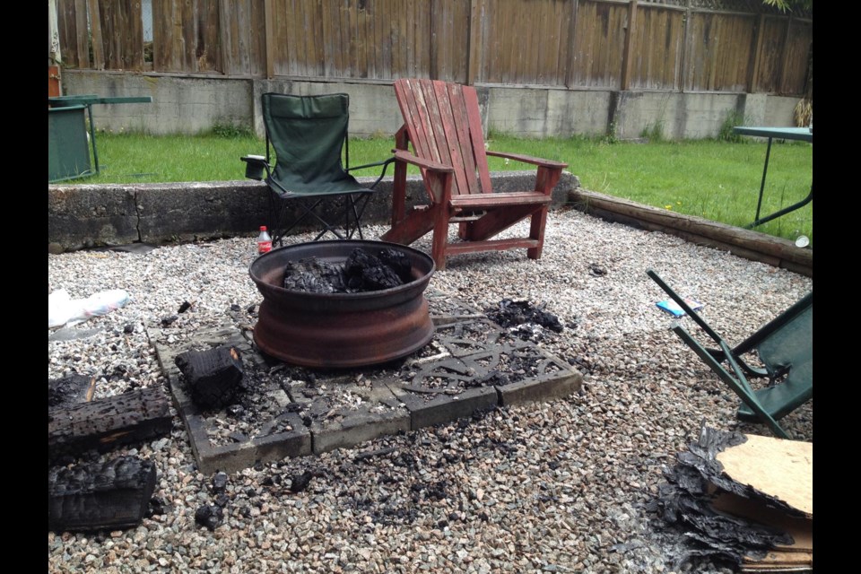 Backyard campfires, like this one that recently seen in Burnaby, are prohibited in New Westminster.