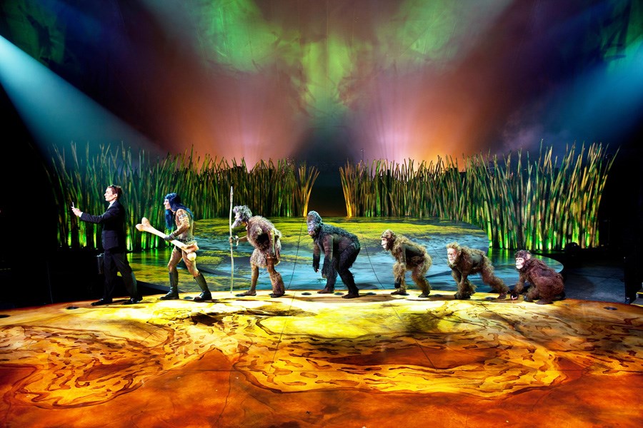 Humankind’s evolution from primordial swamps features prominently in Cirque du Soleil’s latest spectacle, Totem.