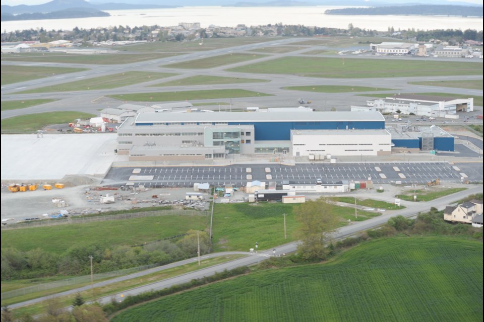 It's a massive place that could swallow the equivalent of a dozen ice rinks like the one at Save-on-Foods Memorial Centre. The 215,280-square-foot home of 443 Maritime Helicopter Squadron opens in mid-June at Victoria International Airport. Eventually, the $104-million structure will house nine Sikorsky CH-148 Cyclone helicopters.