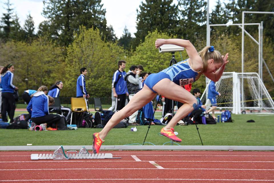 Devan Wiebe shot out of the starting blocks at a UBC meet earlier this season.