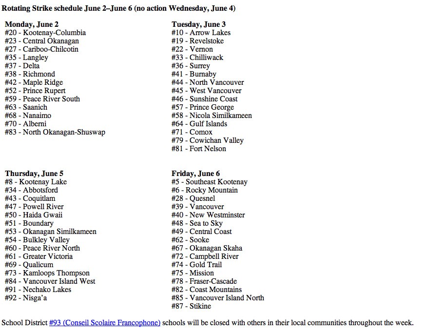 2nd strike schedule