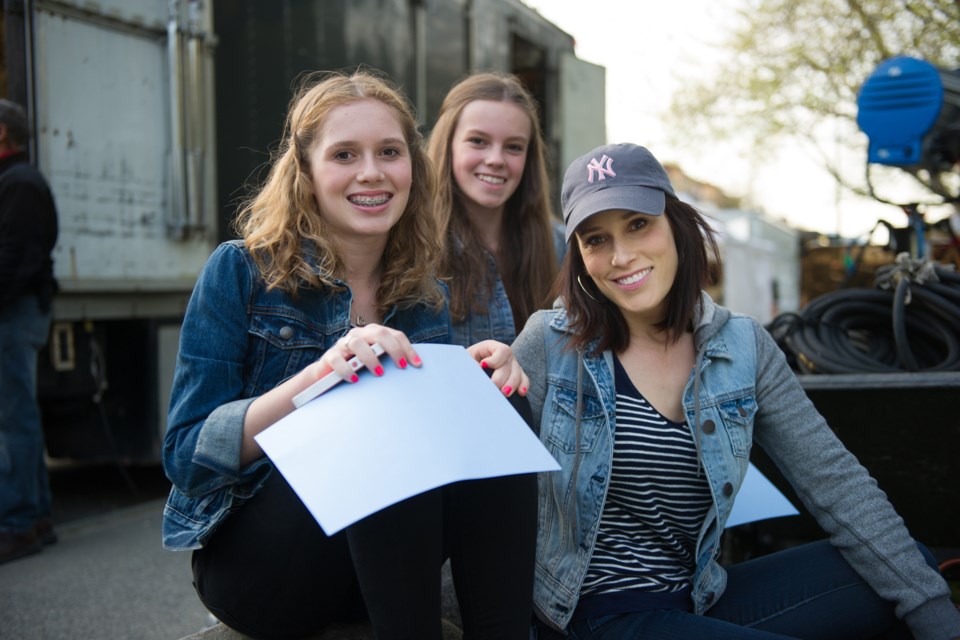 Robyn Ross, seen here with her daughter Siena and a friend visiting a film set, says collaborative divorce gave her peace of mind. Photo courtesy Robyn Ross