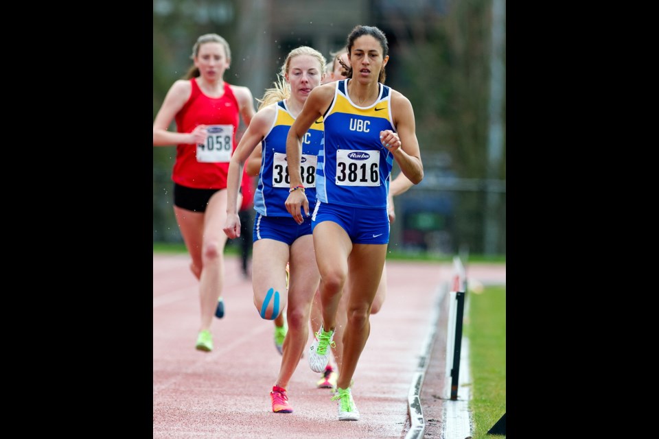 New Westminster's Tamara Harris finished fourth in the women's 800 metres and helped the University of B.C.'s relay team to a gold medal at the NAIA nationals