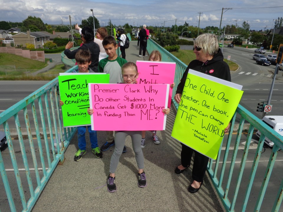 Overpass rally for education