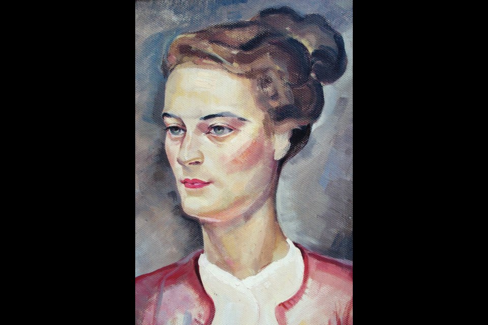 Portrait of Rosemary James Cross by Lilian Sweeney, not dated, oil on panel.