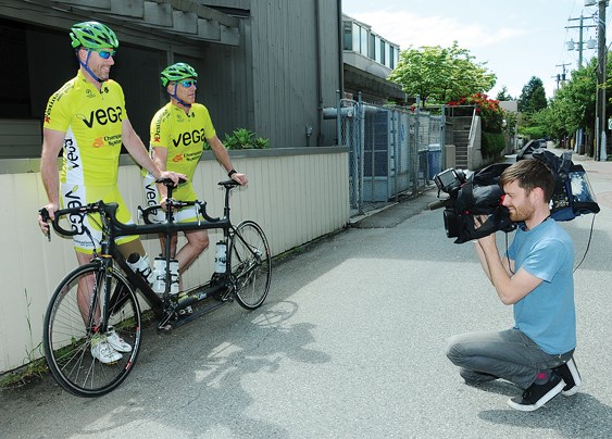 West Vancouver's Meyrick Jones and Burnaby's Brian Cowie are generating a lot of buzz because of their plans to race in the Escape From Alcatraz triathlon. Jones lost a leg in a San Francisco cable car accident while his triathlon teammate is legally blind.
