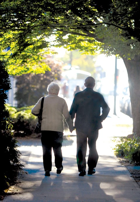 Seniors walking