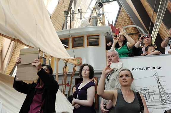 The Vancouver Maritime Museum hosted a Raise the Sail & Ring the Bell ceremony for RCMP ship the St. Roch this past Saturday to commemorate the exhibit being re-opened to the public after two years of shelter restoration. Photograph by: Rebecca Blissett