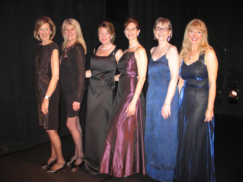 Beginners mingle with advanced students during the recent TAPS recital. From left: Bernadette McKevitt, Deanna Harvey, Patsy MacDonald, Lisa MacKay, Ginny Michaud and Glenda Sewards.