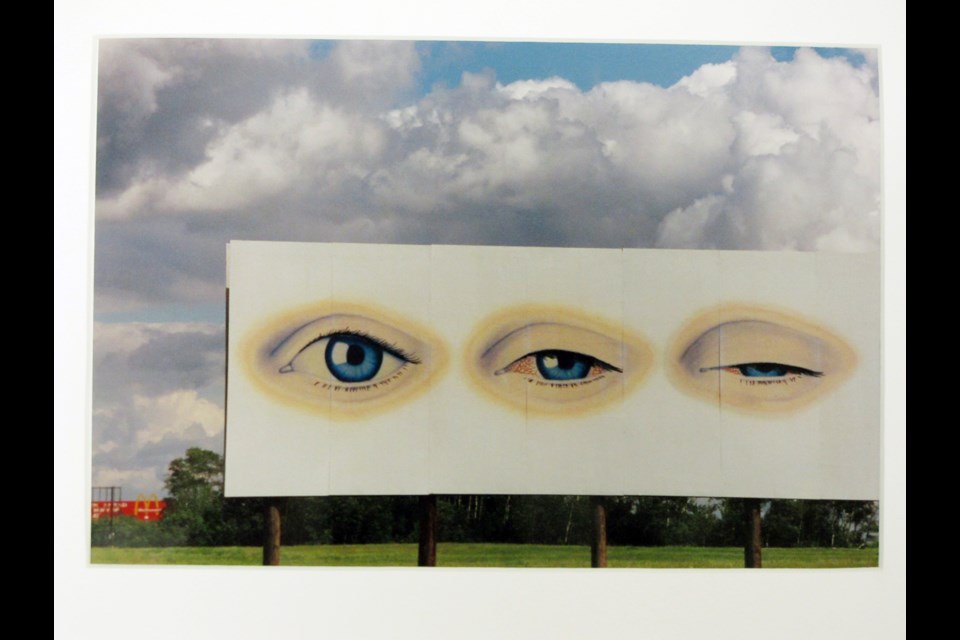 This untitled work by Bob Steele is part of an exhibition at the Bob Prittie library branch.