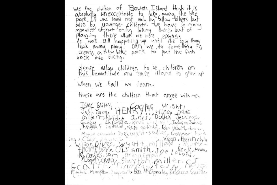 A letter submitted by Sam Howland.