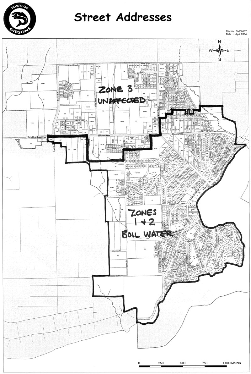 Water advisory map