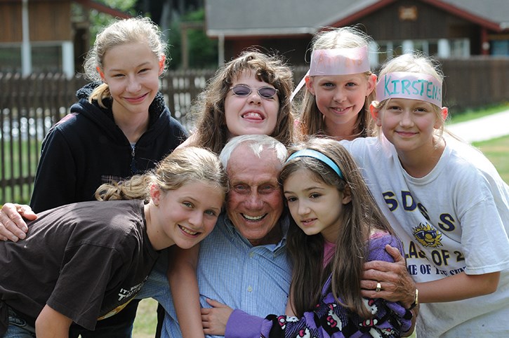 Mel Zajac with campers at Zajac Ranch during Autism Week 2012.