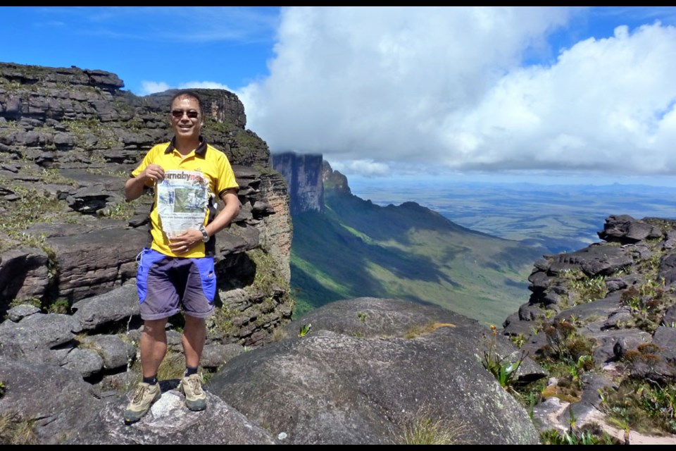 Tom Wong on the top of Mount Roraima, the highest tepui (table-top) mountain in southeast Venezuela.