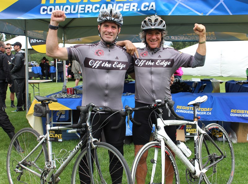 Riders Clint Fox and Barry Krangle cycled on behalf of School District No. 46, raising $8,600 for the worthy cause.