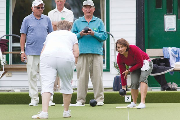 The Ladner Lawn Bowling Club last Tuesday hosted nine visually impaired bowlers from various clubs in the province for two 10-end games. This is the second year in a row the members of the B.C. Blind Sports Association have visited the Ladner club.