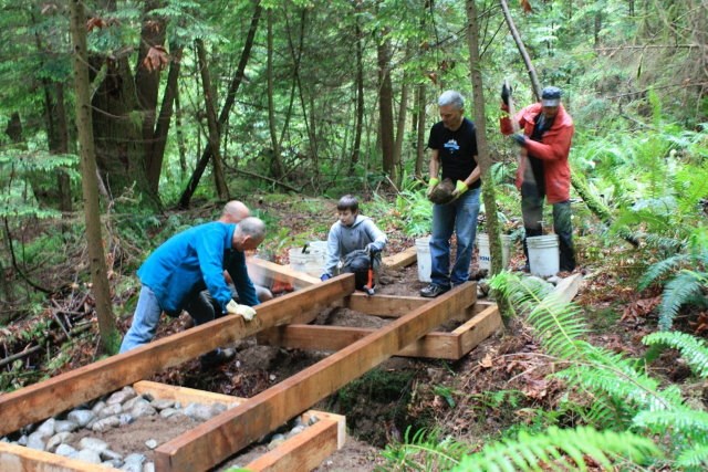 Volunteer work on the Baden Powell Memorial Connector began June 14, 2014.