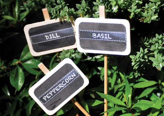 Herb tags point the way