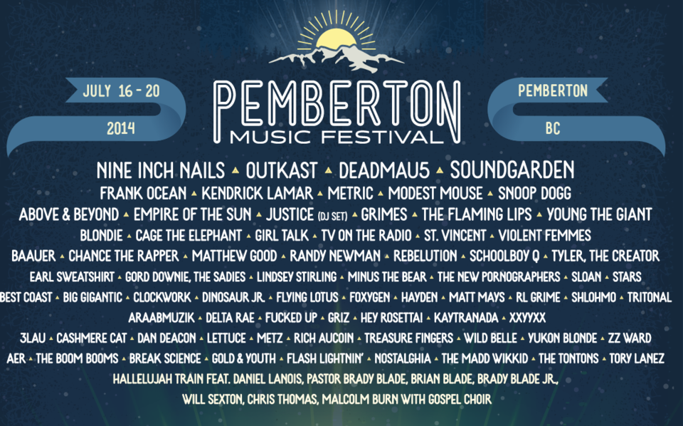 Pemberton Lineup