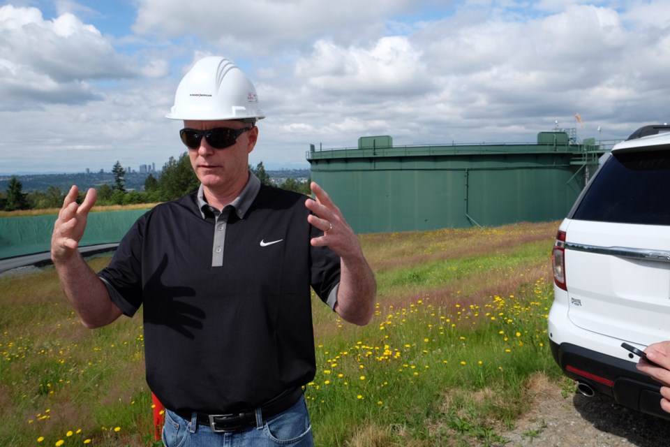 Kinder Morgan's Rob Hadden on site at the tank farm.