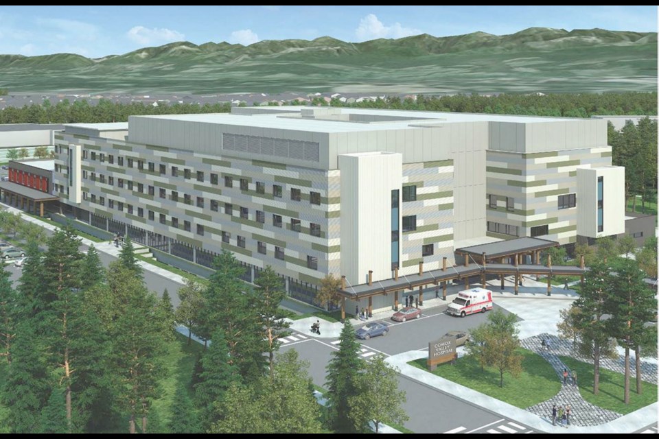 Artist's rendering of the exterior of the planned 153-bed, 428,700-square-foot Comox Valley Hospital in Courtenay that is to cost $331.7 million.