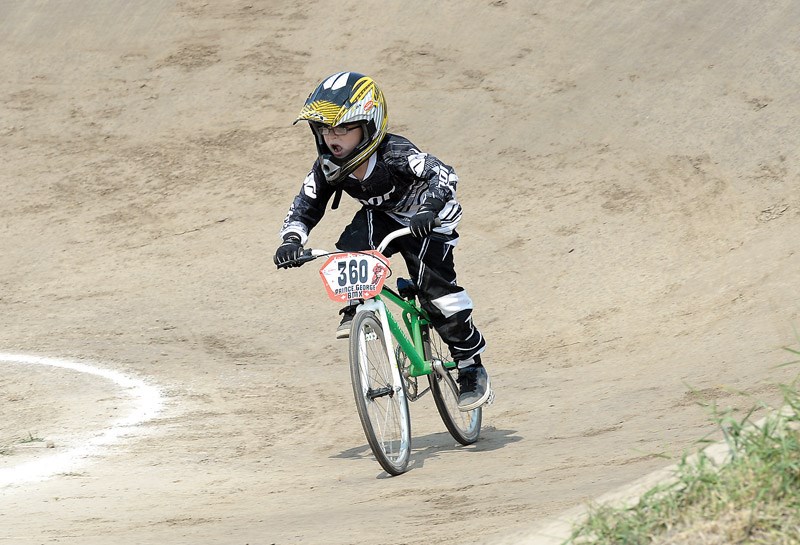 William Hall in the 6 novice main during the BMX provincial qualifier held Sunday.