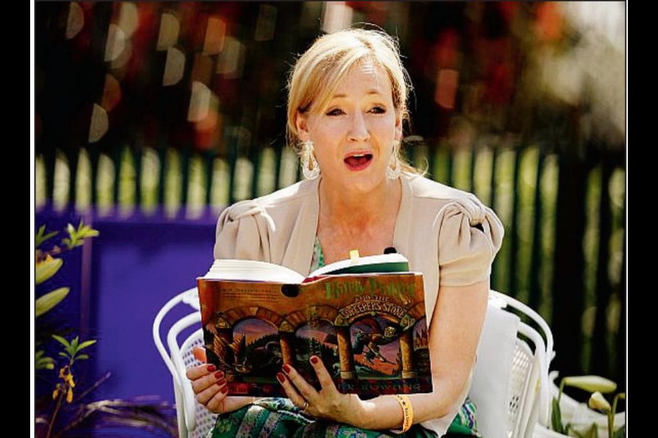 J.K. Rowling reads from her book Harry Potter and the Sorcerer's Stone in Washington, D.C. last year.