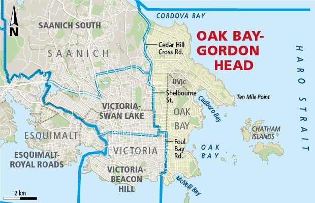 Oak Bay-Gordon Head riding map