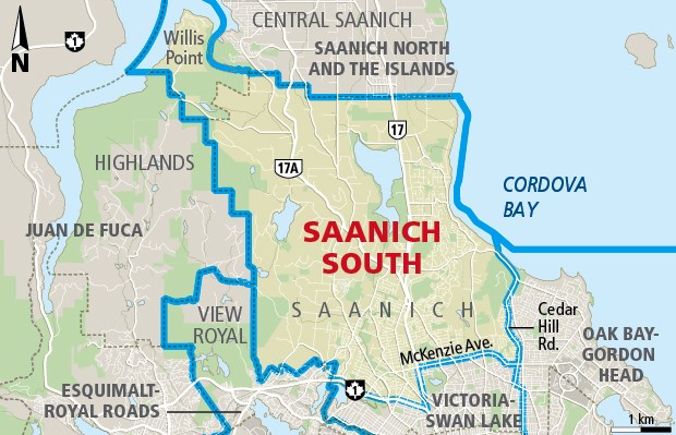 Saanich South riding map