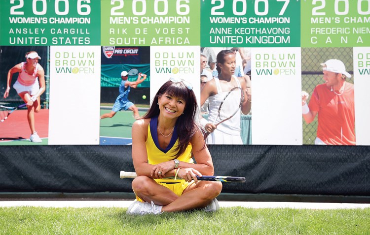 Carlota Lee gets ready to welcome this year's competitors in the Odlum Brown VanOpen held annually at Hollyburn Country Club. Lee is in charge of finding billet families for the players, a position that sees her hitting up all her friends who own swanky West Vancouver houses.