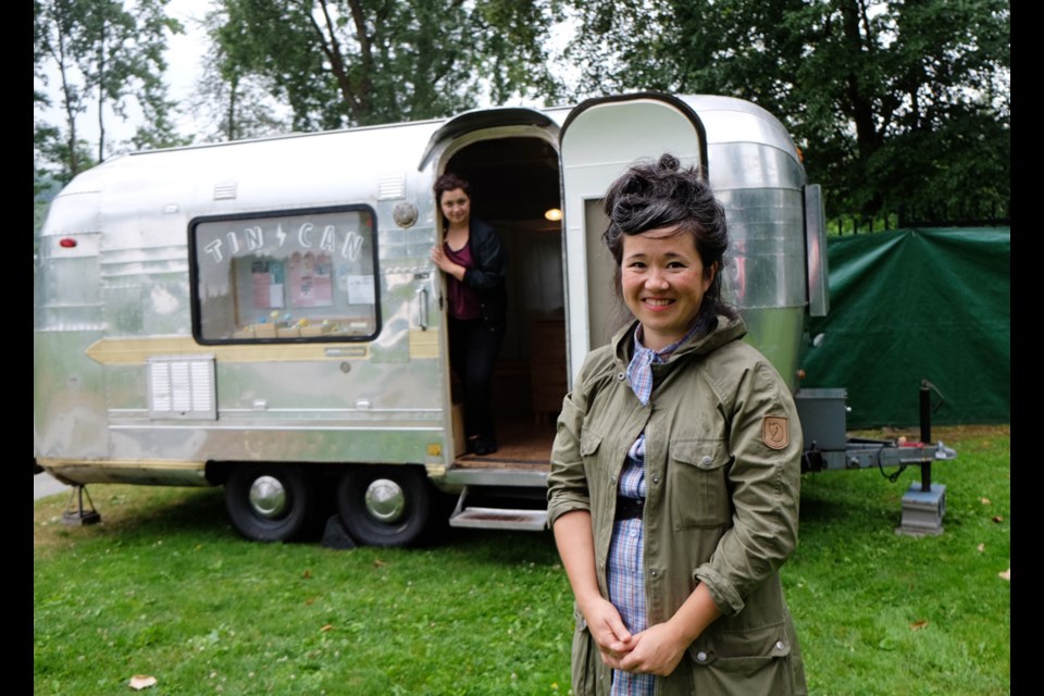 Caroline Ballhorn (at right) and Jenny Lee Craig run Tin Can Studio, a mobile arts space that will be stationed at Deer Lake this summer.