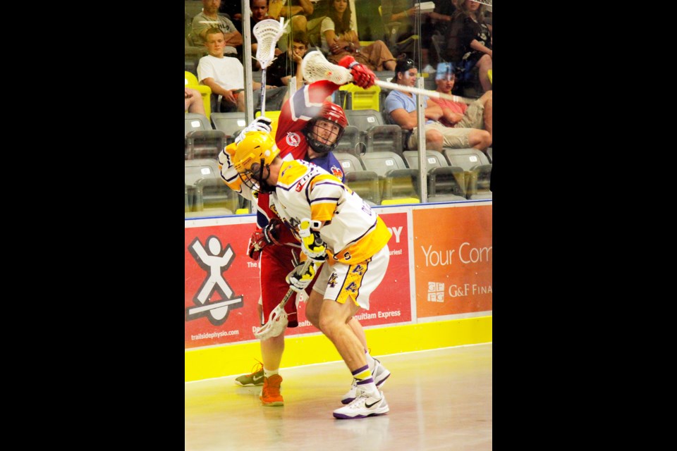 Coquitlam Adanacs VS New West Salmonbellies in Game 4 of their playoffs held at Poirier Arena in Coquitlam