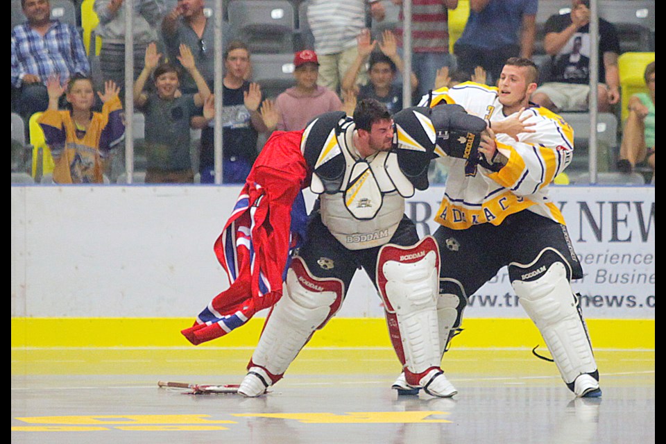Coquitlam Adanacs VS New West Salmonbellies in Game 4 of their playoffs held at Poirier Arena in Coquitlam