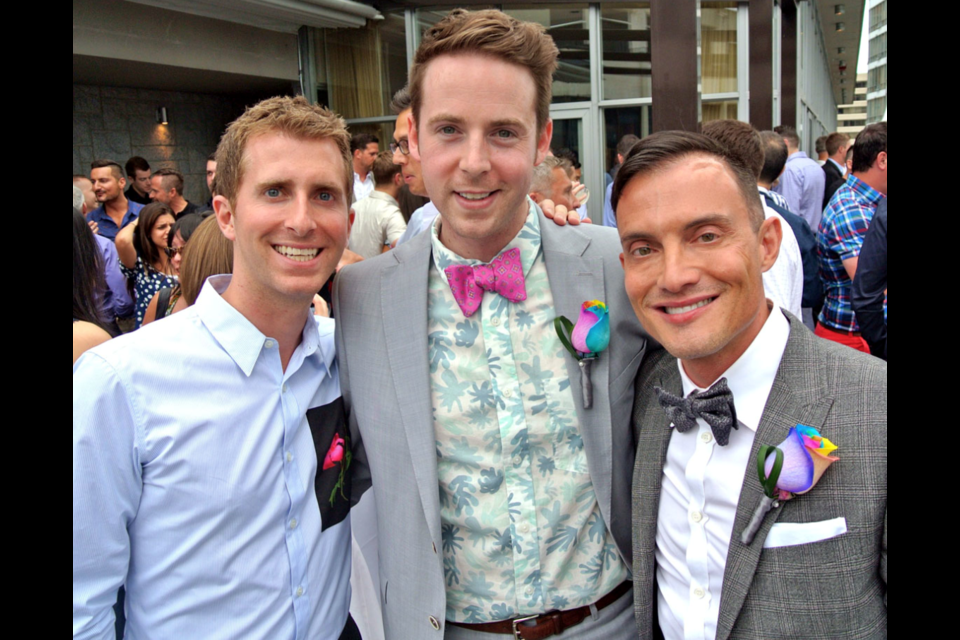 From left, Kevin Mazzone, Ryan McKinley and Gary Serra hosted their third Pride Kick Off Cocktail Party. Since it's inception, more than $70,000 has been raised for the West End care residence dedicated to helping those living with HIV and AIDS.