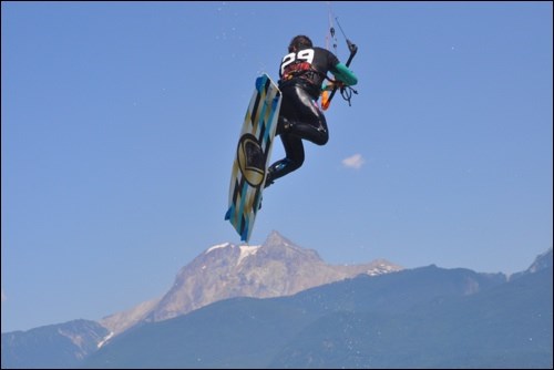 Nico Shirel grabs some big air during the freestyle championships