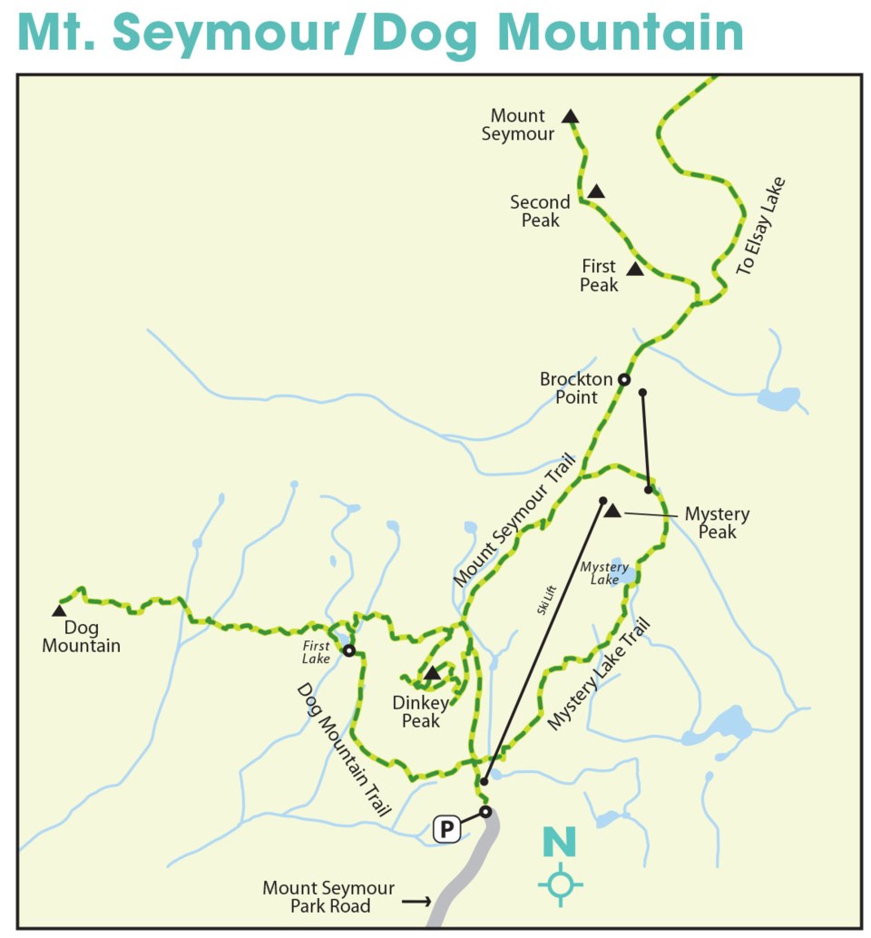 Map hiking trail Dog Mountain