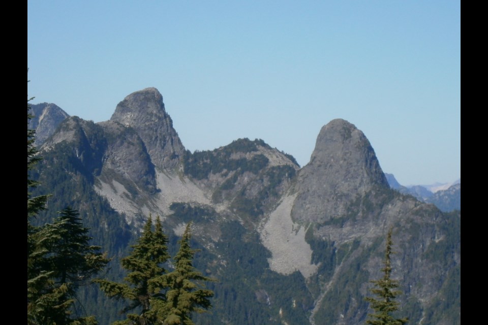 The Lions dominate the view to the north from the peak of Mt. Strachan.